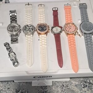 Lot of 7 Women's Fashion Watches – Mixed Brands  – Needs Batteries – As-Is